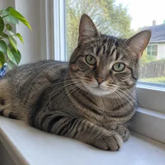 Original photo of the tabby cat